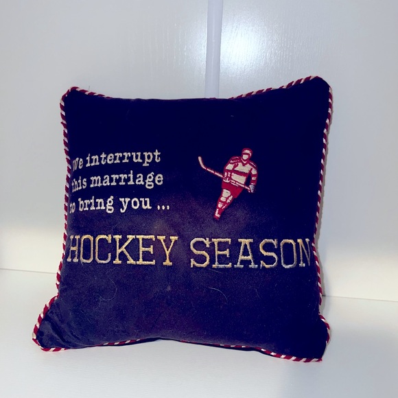 Hockey Pillow interrupt this marriage for hockey season pillow - Picture 1 of 3